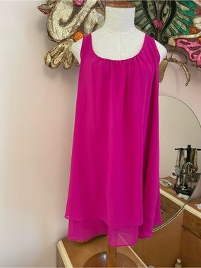 Sheer Halter Chemise Nightdress in Fuchsia